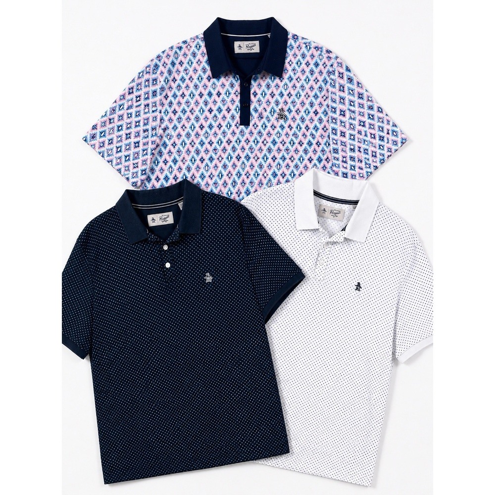 Original Penguin Polo Shirts Set Of 3 Mens XL Multicolor Golf Short Sleeve